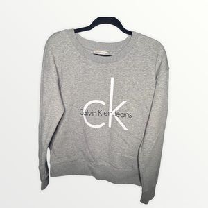 Calvin Klein Jeans Iconic Monogram Gray Crew Neck Sweatshirt Size Medium